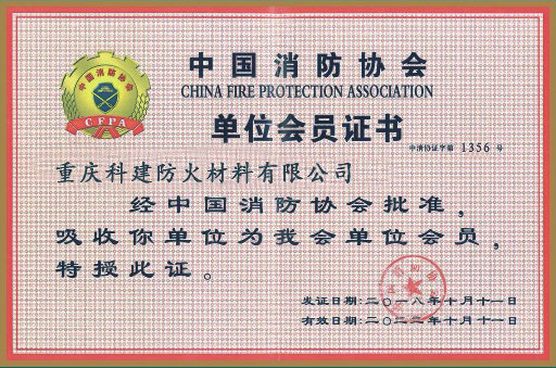中國消防協會單位會員證書